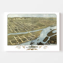 Vintage Map of Prairie du Chien, Wisconsin 1870