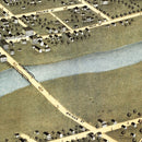 Vintage Map of Prairie du Chien, Wisconsin 1870