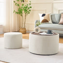 Nesting Ottomans, Round Coffee Table & Bench With Tray (Set of 2) by HouseOfZazla