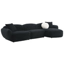 Lucifer - Sectional Sofa With 3 Pillows - Black Shimmer Chenille by Unique Piece Furniture