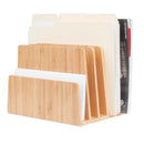 Bamboo 5-Slot Vertical File Sorter & Device Organizer | Slim Desktop Hub for Tablets, Laptops, and Documents by MobilevisionUS
