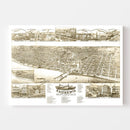 Vintage Map of Racine, Wisconsin 1883