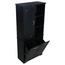Freestanding Tall Storage Cabinet With 2 Tilt-Out Hampers by HouseOfZazla