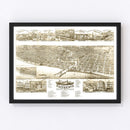 Vintage Map of Racine, Wisconsin 1883