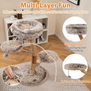 Cat Tree Solid Pear Wood with Perch and Natural Jute Scratching Posts-Brown by LJGDeals
