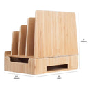 Bamboo Slim Stand and Charging Organizer by MobilevisionUS