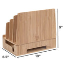 Slim Bamboo Charging Station with Apple Watch Adapter | Multi-Device Organizer & Magnetic Cable Management Hub by MobilevisionUS