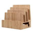 Bamboo Slim Stand and Charging Organizer by MobilevisionUS