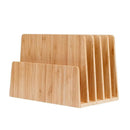 Bamboo 5-Slot Vertical File Sorter & Device Organizer | Slim Desktop Hub for Tablets, Laptops, and Documents by MobilevisionUS