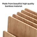 Bamboo 5-Slot Vertical File Sorter & Device Organizer | Slim Desktop Hub for Tablets, Laptops, and Documents by MobilevisionUS