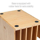 Bamboo 7-Slot Vertical Desktop Organizer | High-Capacity File Sorter & Multi-Device Charging Dock by MobilevisionUS
