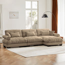 Modern Sectional Sofa With Ottoman, Round Bolster Armrests, Waist And Throw Pillows by HouseOfZazla