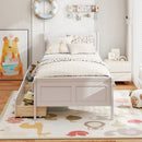Twin Size Sleigh Bed with 2 Storage Drawers Wood Platform Bed Frame by LJGDeals