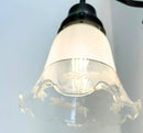 Delicate Floral Heart Frost and Clear With Gold Band by The Lamp Goods