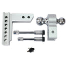 Alu - Adjustable Trailer Drop Hitch With 2" Receiver, 6" Adjustment - Silver by HouseOfZazla