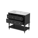 Bathroom Vanity With Medicine Cabinet, Storage Cabinet With 4 Drawers, Adjustable Shelf Mirror by Unique Piece Furniture