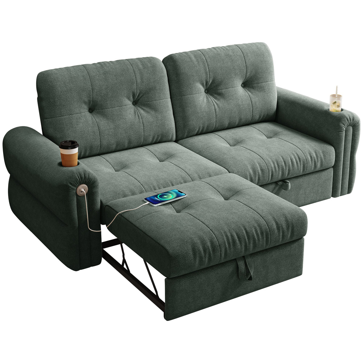 Chenille Convertible Sofa Bed, photo 4 of 10