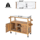 Outdoor Patio Acacia Wood Bar Cart by HouseOfZazla