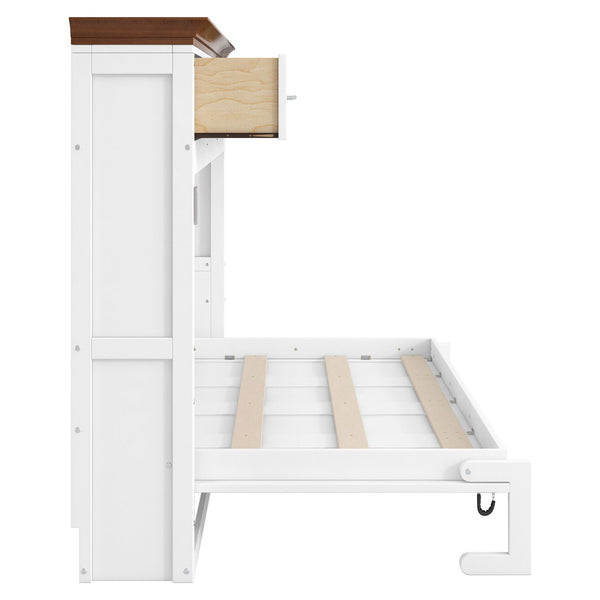 Twin Size Murphy Bed with 3 Drawers - White, photo 2 of 12