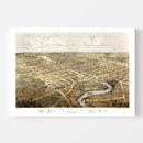 Vintage Map of Watertown, Wisconsin 1867