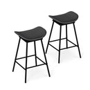 Set of 2 Swivel Barstools Faux Leather Upholstered Backless with Footrest by LJGDeals