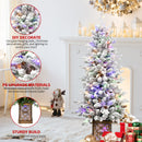 4FT Flocked Christmas Tree with Multicolour LED Lights