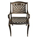 Ornate Traditional Outdoor Cast Aluminum Rose Patio Dining Chair