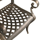 Ornate Traditional Outdoor Cast Aluminum Rose Patio Dining Chair