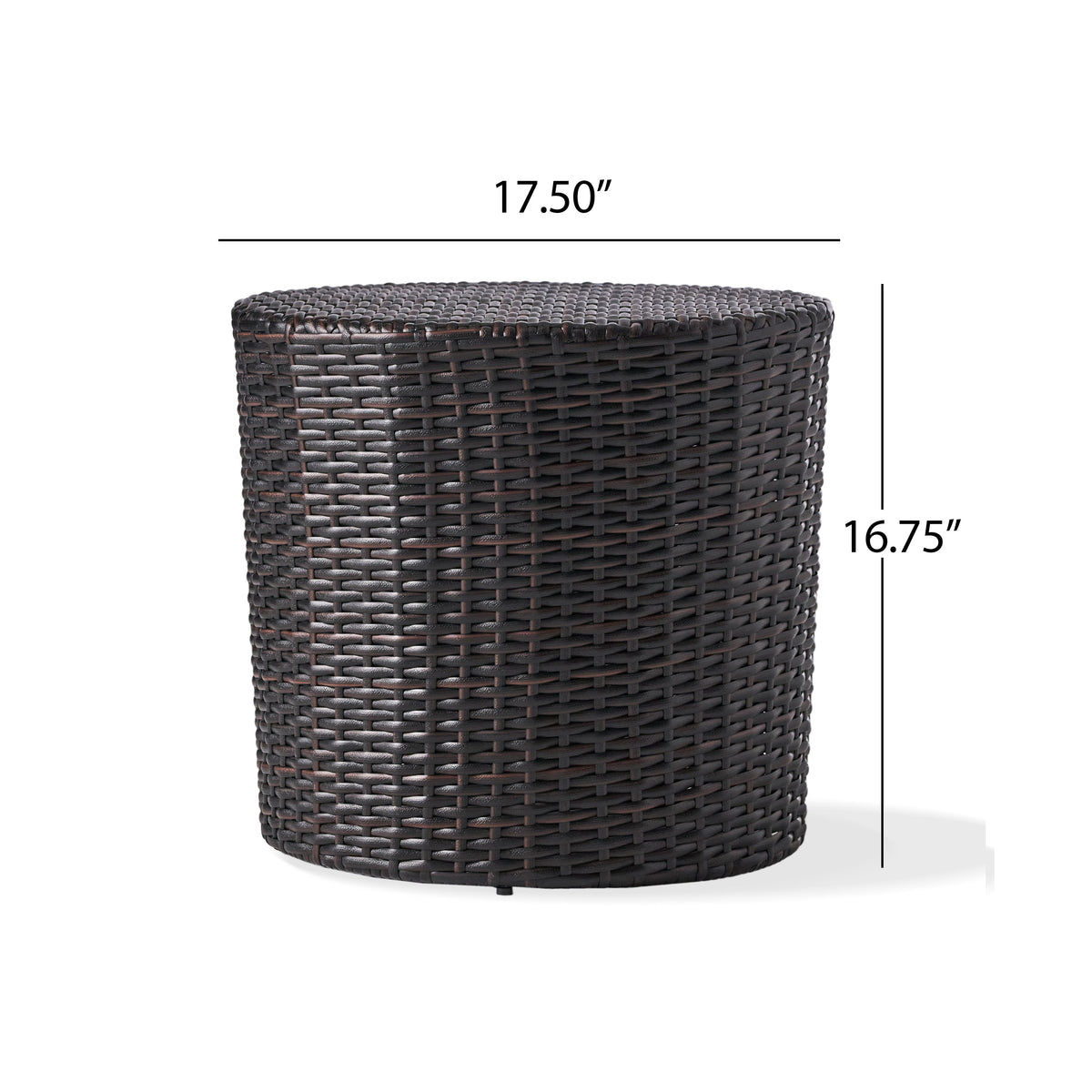 Kingstown RD Barrel Side Table, Outdoor Wicker End Table, photo 6 of 8