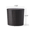 Kingstown RD Barrel Side Table, Outdoor Wicker End Table by HouseOfZazla