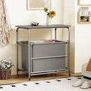3-Section Laundry Sorter with Foldable Ironing Board and Lockable Wheels-Gray by LJGDeals