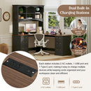Space-Saving L-Shaped Computer Desk with Keyboard Tray & Charging Stations