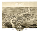 Vintage Map of Anoka, Minnesota 1869