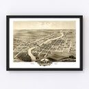 Vintage Map of Anoka, Minnesota 1869