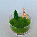 Handmade Terrarium Mini Giraffe Desktop Decoration Micro Landscape Lawn Handmade Preserved Moss Art Handcrafted Glass Container