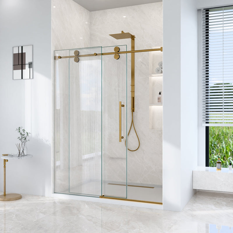 56"-60"W x 72"H Frameless Single Sliding Shower Door, photo 3 of 10