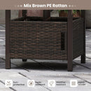 Outdoor Side Table with 1.93" Umbrella Hole All-Weather PE Wicker Patio Umbrella Table-Brown by LJGDeals