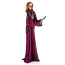 6 Feet Halloween Animatronic Standing Girl Holding Book with Sound-Activated Light-up Eyes and Moving Arms & Head by LJGDeals