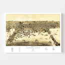 Vintage Map of Duluth, Minnesota 1887
