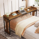 Height Adjustable Overbed Table With Wheels - Rustic Brown by HouseOfZazla