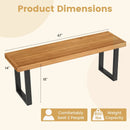 Acacia Wood Outdoor Bench 48 Inch Long Patio Dining Bench by LJGDeals