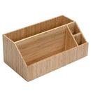 Bamboo Desk Organizer & Charging Station - All-In-One Office Storage Caddy for Tablets, Stationery, and Makeup by MobilevisionUS