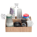 Bamboo Desk Organizer & Charging Station - All-In-One Office Storage Caddy for Tablets, Stationery, and Makeup by MobilevisionUS