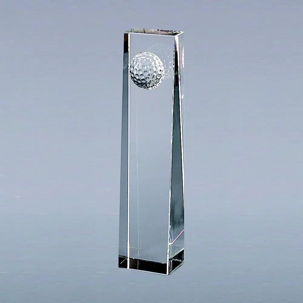 Optic Crystal Golf Ball Obelisk, 6.75"