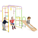 Metal Indoor Jungle Gym 8-in-1 Climbing Playset with Monkey Bars-Multicolor by LJGDeals