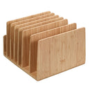 7-Slot Bamboo Desktop Organizer | Universal Tech Dock & Binder Rack with Extra-Wide Slots by MobilevisionUS
