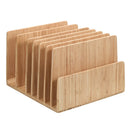 7-Slot Bamboo Desktop Organizer | Universal Tech Dock & Binder Rack with Extra-Wide Slots by MobilevisionUS