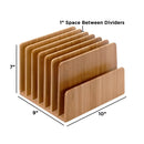 Bamboo 7-Slot Vertical Desktop Organizer | High-Capacity File Sorter & Multi-Device Charging Dock by MobilevisionUS