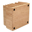 7-Slot Bamboo Desktop Organizer | Universal Tech Dock & Binder Rack with Extra-Wide Slots by MobilevisionUS
