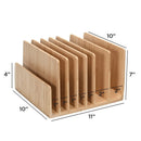 7-Slot Bamboo Desktop Organizer | Universal Tech Dock & Binder Rack with Extra-Wide Slots by MobilevisionUS